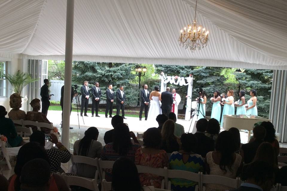 Outdoor wedding ceremony