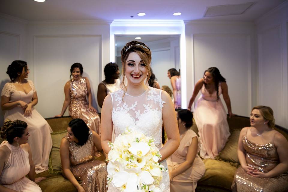 Bride getting ready