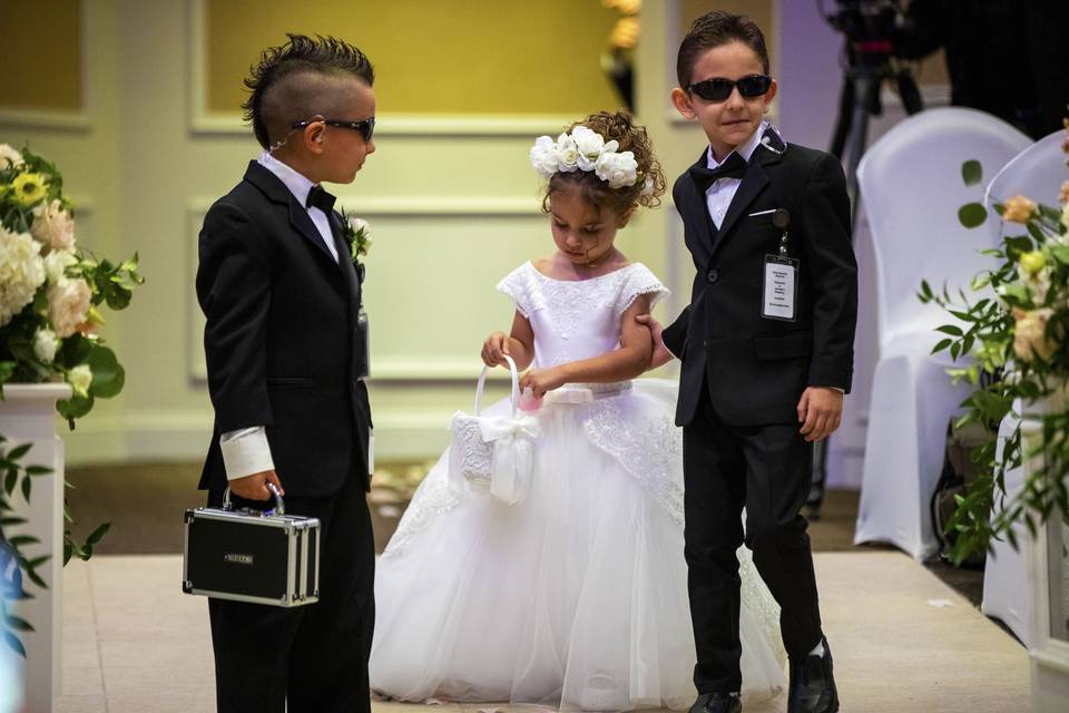 Ring bearers with flower girl