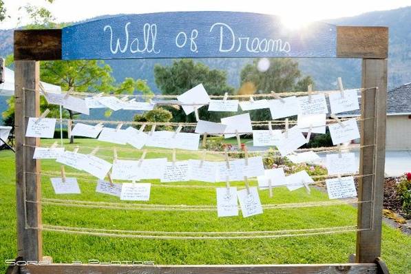 Such a great idea. Her grandparents made this Wall of Dreams for their guests to write a little something on. So sweet!