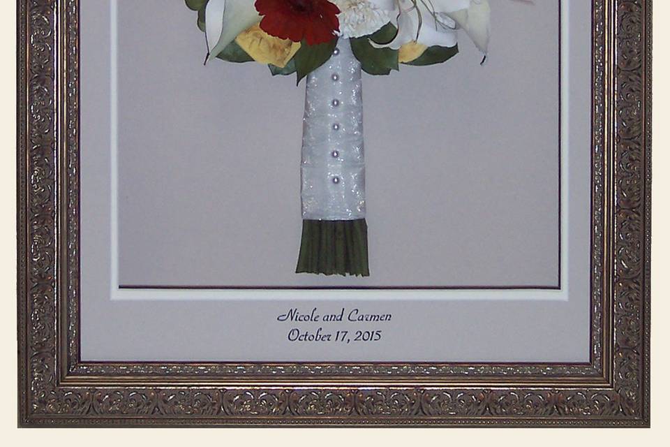 Bouquet on the frame