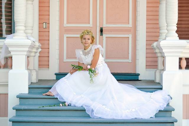 At the door