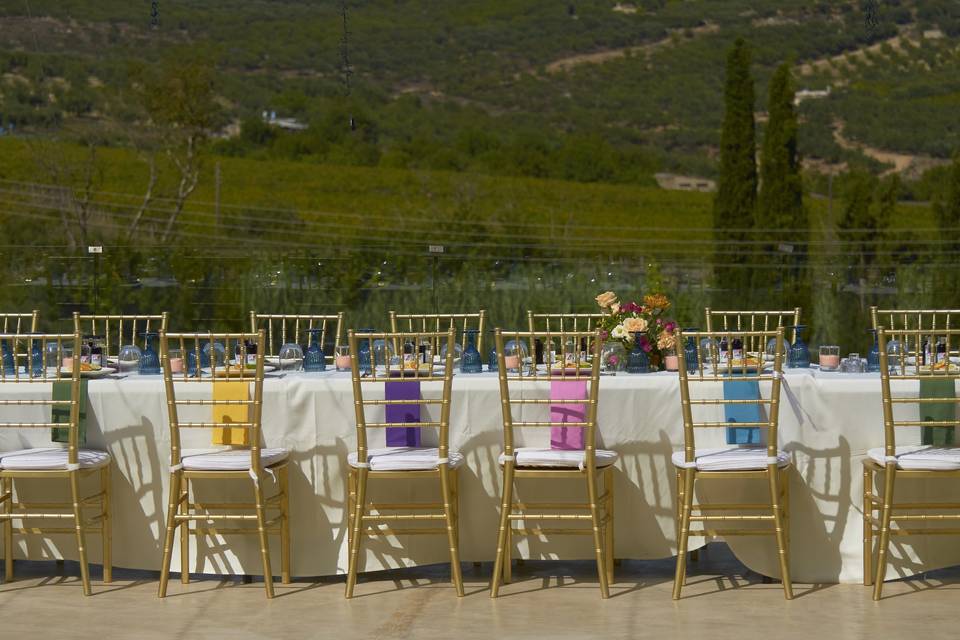 Crete wedding reception table