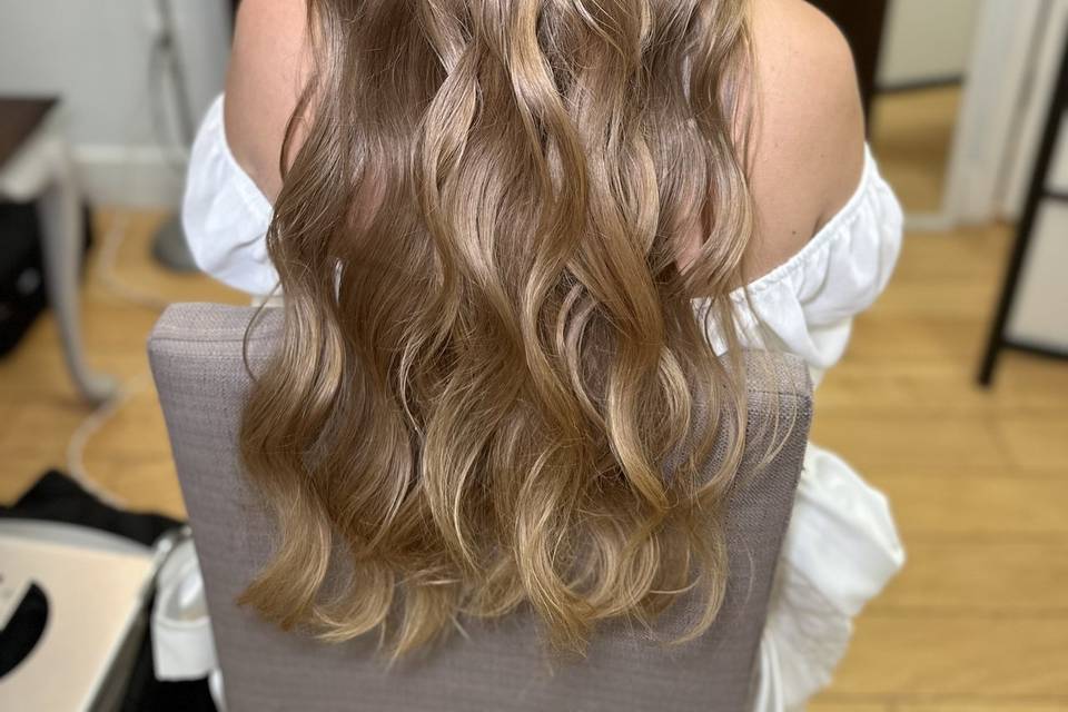 Half up, half down with pearls