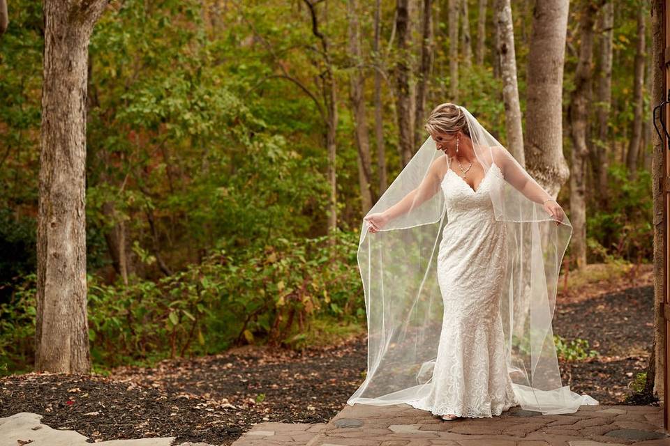 Bride in the trees