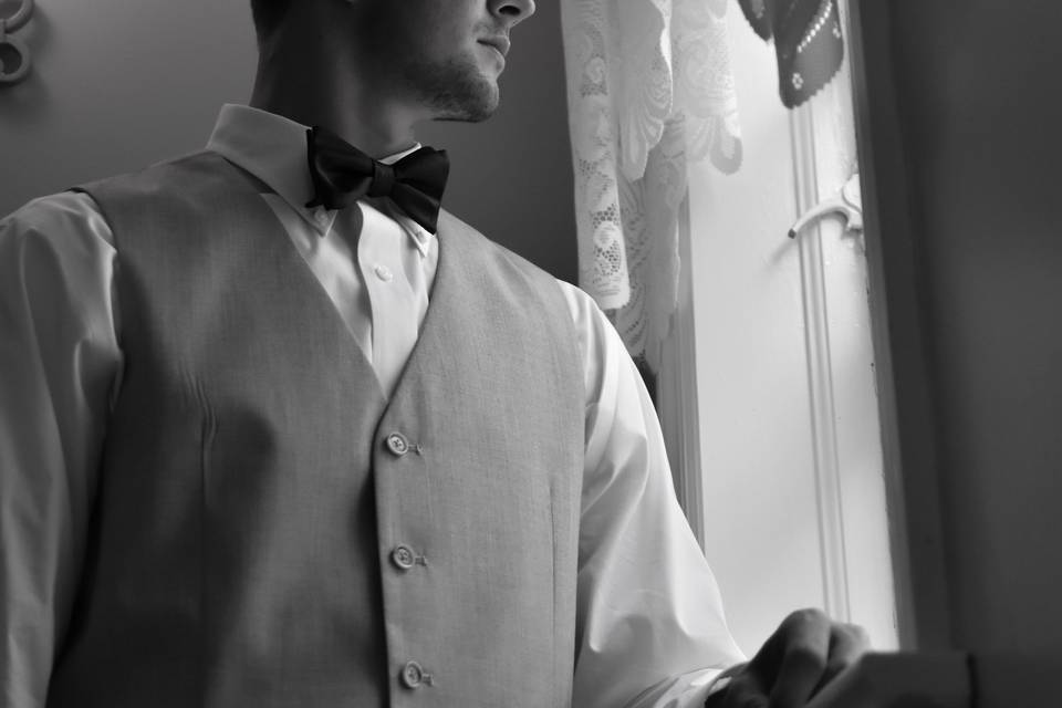 Groom anxiously waiting