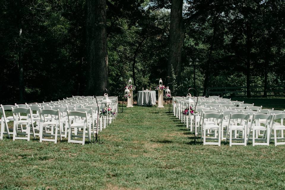 Ceremony below the oaks