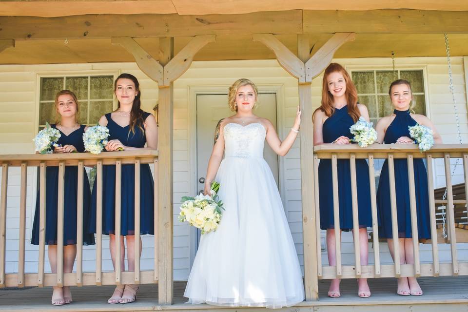 Wedding Party on Porch