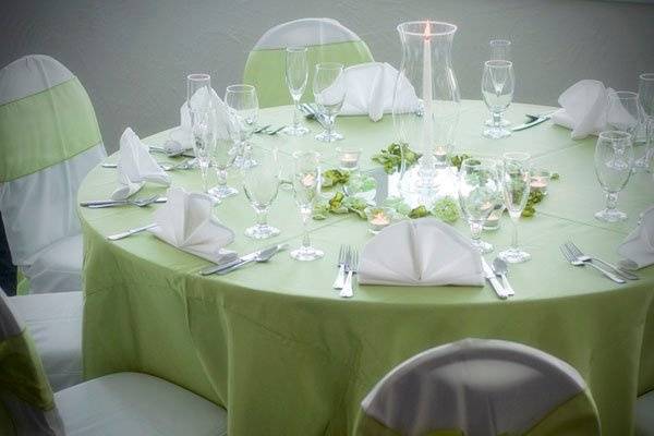 Specialty linens and centerpieces can really make your event memorable.
