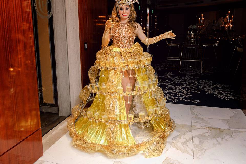 Champagne Skirt Lady