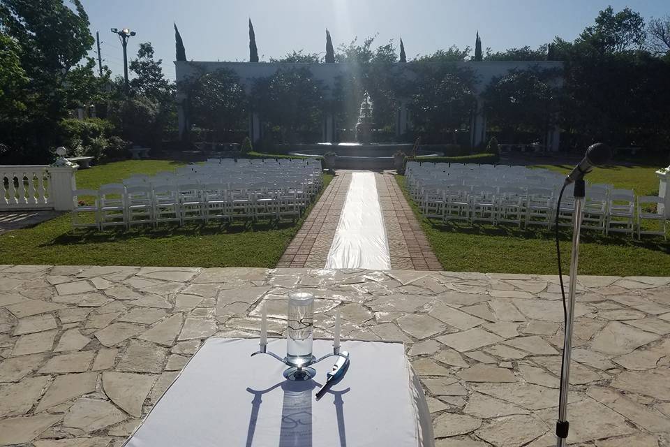 Wedding ceremony setup