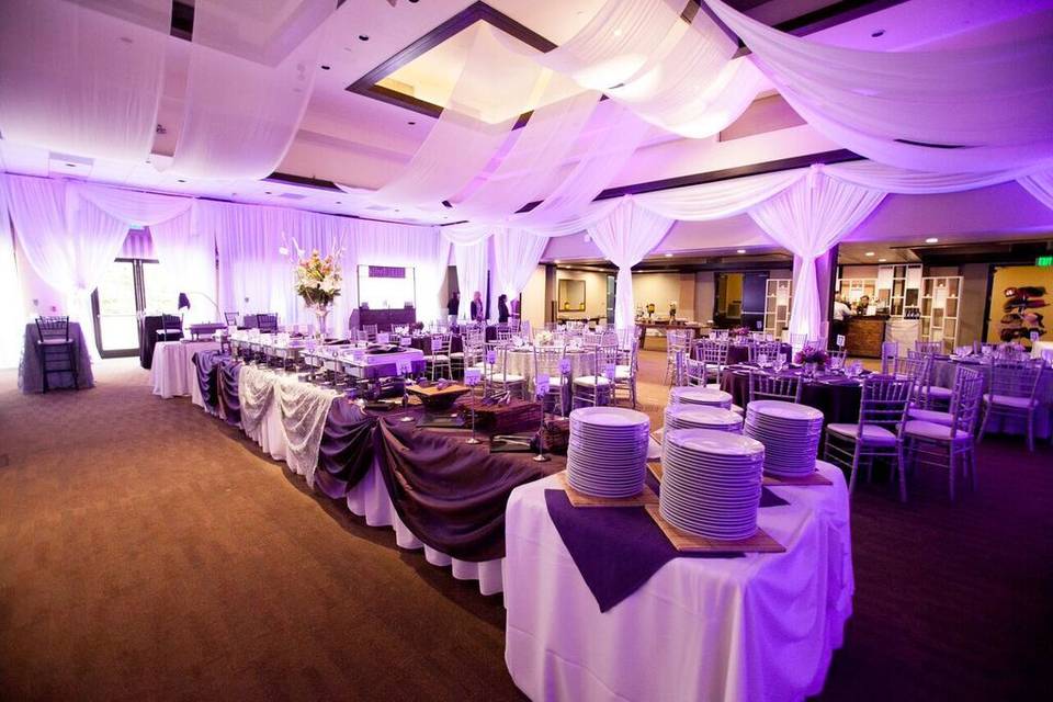 Grand ballroom purple lighting