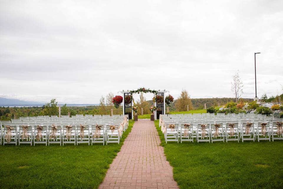 Outdoor wedding setup