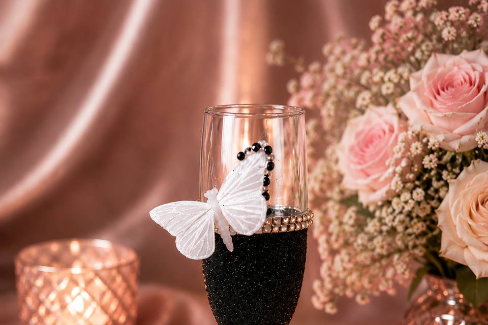 Black glitter Butterfly
