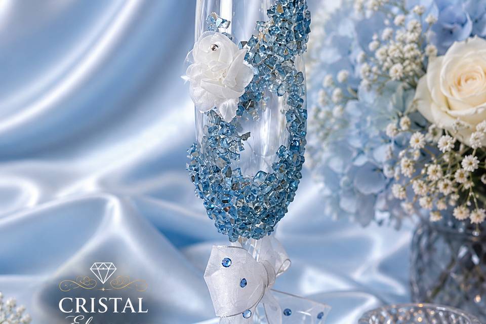 Blue Crushed with Rose