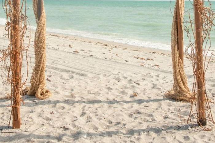 Decorated wedding arbor