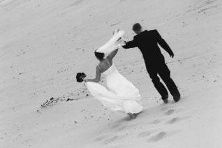 Bride calling for her groom