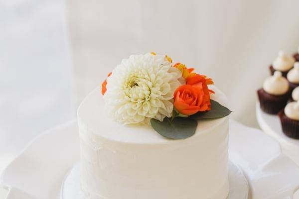 Couples cutting cake