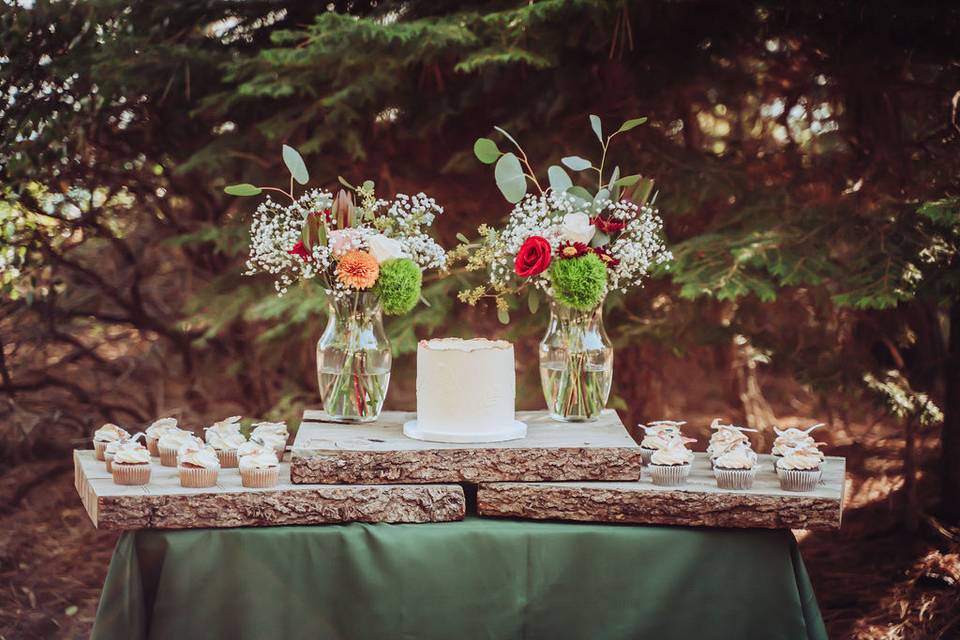 Boho cake & cupcakes