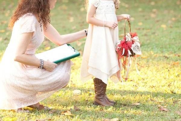 Erica with flower girl in Moorseville wedding