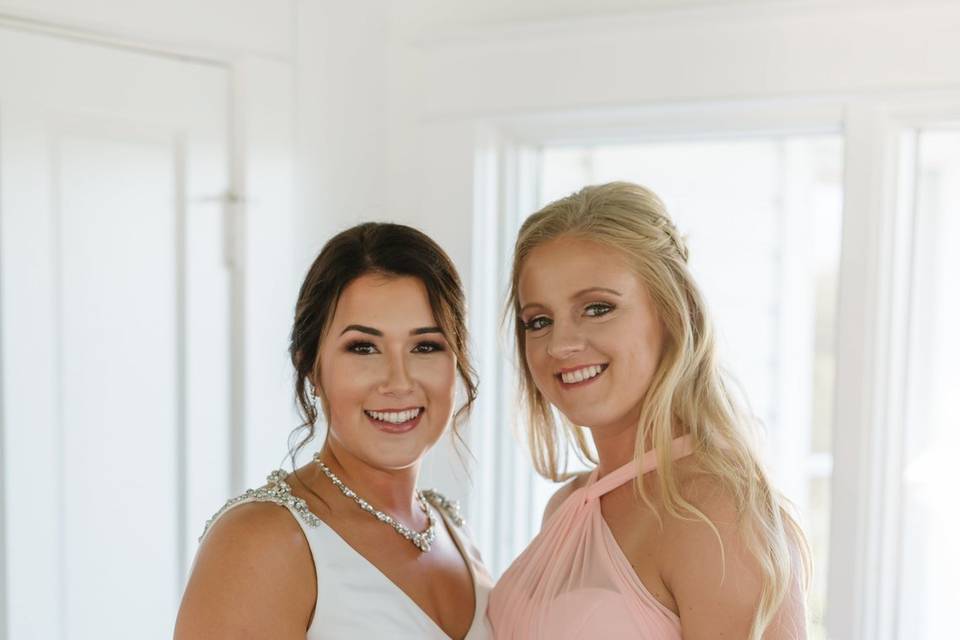 Bridesmaid with the bride