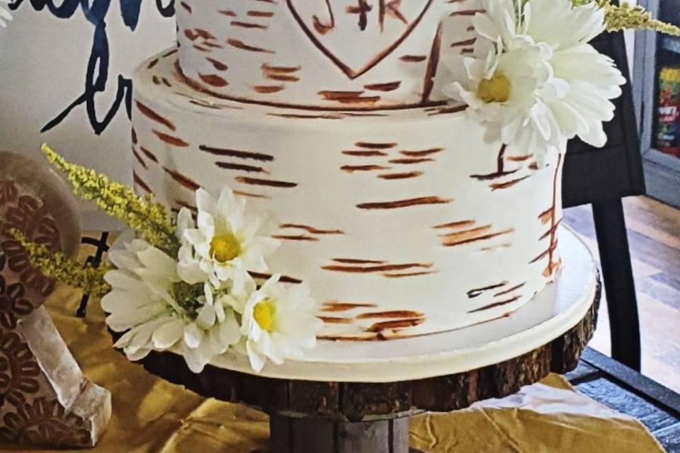 Rustic Wedding Themed Cake