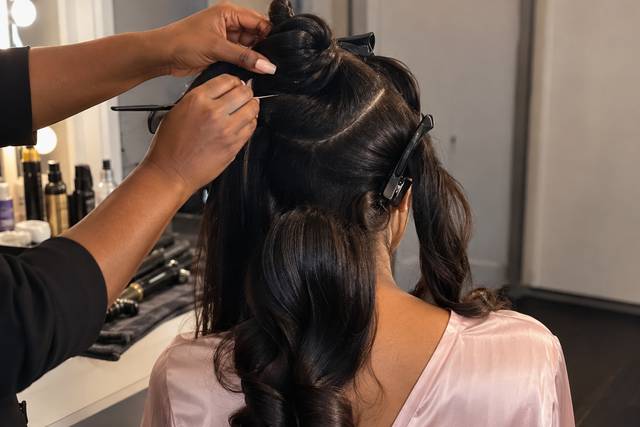 Getting bridesmaid ready