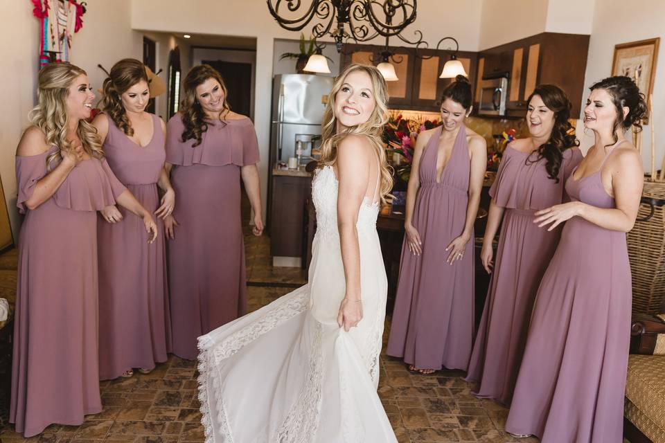 Bride and Bridesmaids