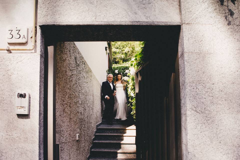 The bride with father