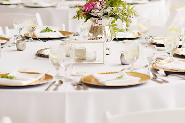 Table setup with centerpiece