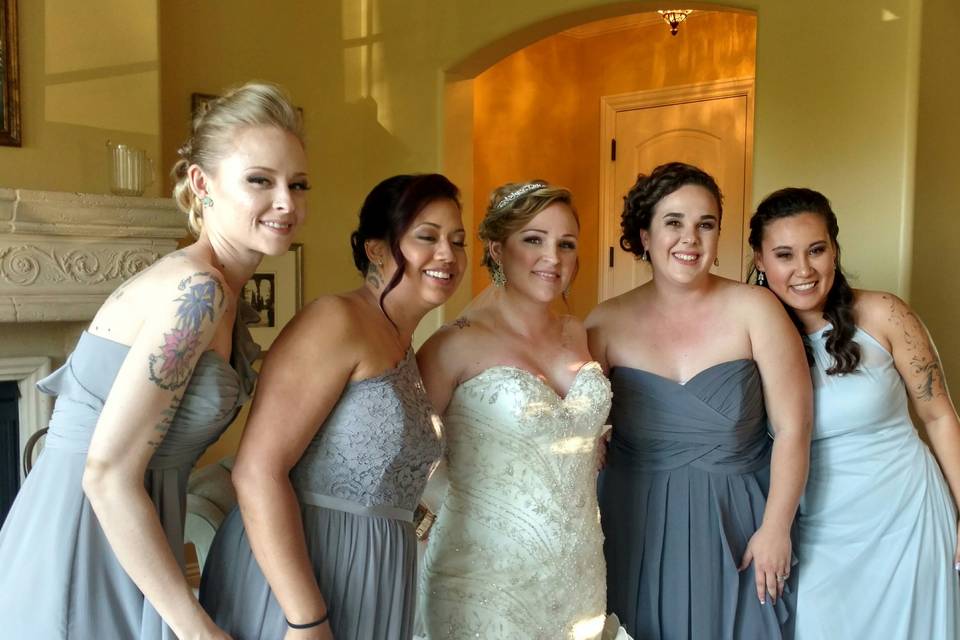 Bride HMA & bridesmaids hair