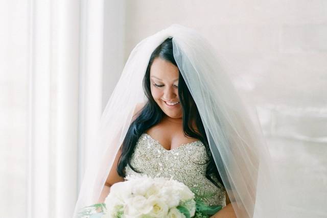 Bride holding bouquet