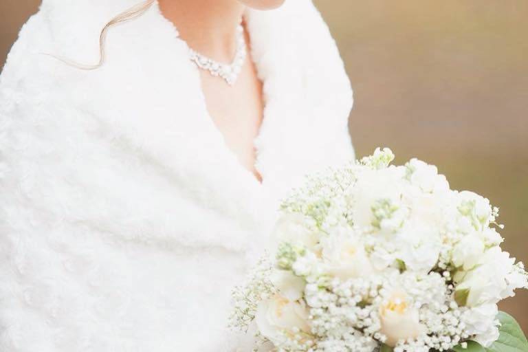 Bride holding bouquet