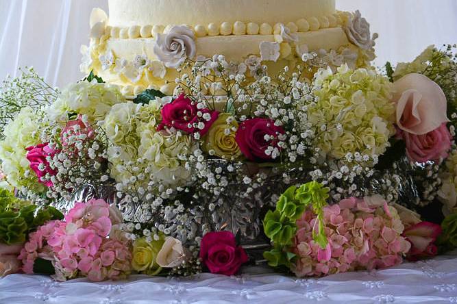 Tiered wedding cake