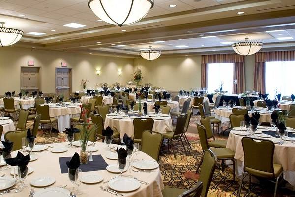 Table setup with centerpiece