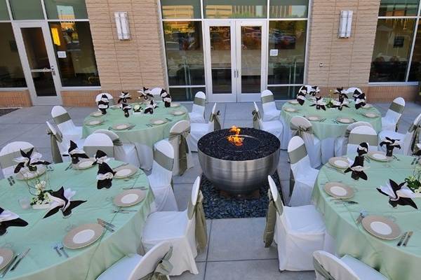 Table setup with centerpiece