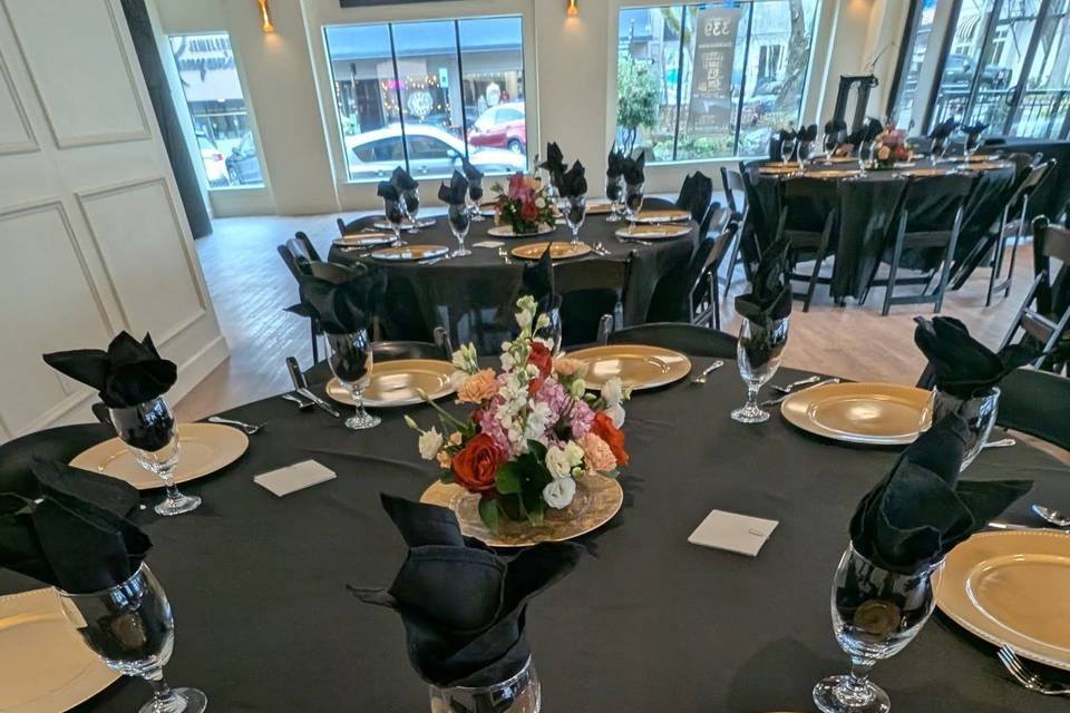 Destination 339 is a chic, modern event venue located in the heart of charming downtown Camas, just minutes from Portland and Vancouver. Designed with versatility and convenience in mind, our space is perfect for creating the wedding of your dreams.We provide everything you need for a seamless celebration, including tables, chairs, bistro tables, linens, and dishes. Our state-of-the-art AV system makes it easy to set the perfect mood—simply connect via Bluetooth to play your favorite music or display a slideshow or video on our jumbo screens.We’re also here to help with thoughtful extras that make planning easier. Need a ceremony location? We can coordinate with a nearby church. Looking for catering? We’ll connect you with local restaurants that fit your style and budget. Out-of-town guests or wedding party members can enjoy the hotel conveniently located right across the street—ideal for overnight stays or a relaxed bridal suite for getting ready. Planning to offer childcare for guests? We even have a dedicated space for that!With our modern amenities, walkable downtown setting, and personalized support, Destination 339 is more than a venue—it’s your partner in creating a stress-free, joy-filled wedding day.