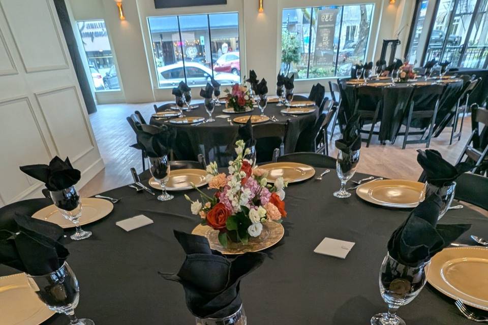 Destination 339 is a chic, modern event venue located in the heart of charming downtown Camas, just minutes from Portland and Vancouver. Designed with versatility and convenience in mind, our space is perfect for creating the wedding of your dreams.We provide everything you need for a seamless celebration, including tables, chairs, bistro tables, linens, and dishes. Our state-of-the-art AV system makes it easy to set the perfect mood—simply connect via Bluetooth to play your favorite music or display a slideshow or video on our jumbo screens.We’re also here to help with thoughtful extras that make planning easier. Need a ceremony location? We can coordinate with a nearby church. Looking for catering? We’ll connect you with local restaurants that fit your style and budget. Out-of-town guests or wedding party members can enjoy the hotel conveniently located right across the street—ideal for overnight stays or a relaxed bridal suite for getting ready. Planning to offer childcare for guests? We even have a dedicated space for that!With our modern amenities, walkable downtown setting, and personalized support, Destination 339 is more than a venue—it’s your partner in creating a stress-free, joy-filled wedding day.