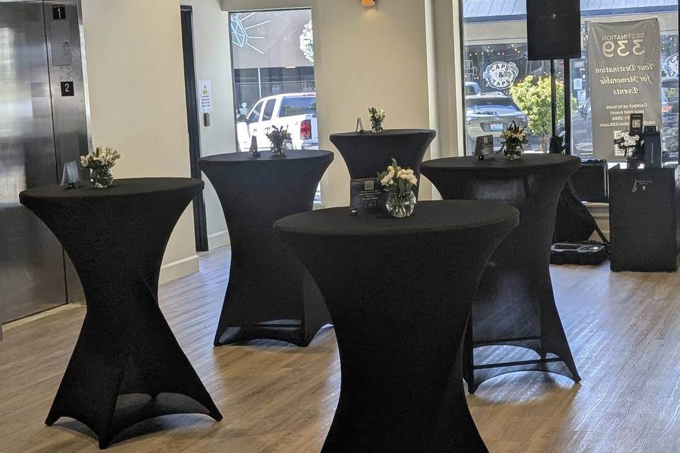 Destination 339 is a chic, modern event venue located in the heart of charming downtown Camas, just minutes from Portland and Vancouver. Designed with versatility and convenience in mind, our space is perfect for creating the wedding of your dreams.We provide everything you need for a seamless celebration, including tables, chairs, bistro tables, linens, and dishes. Our state-of-the-art AV system makes it easy to set the perfect mood—simply connect via Bluetooth to play your favorite music or display a slideshow or video on our jumbo screens.We’re also here to help with thoughtful extras that make planning easier. Need a ceremony location? We can coordinate with a nearby church. Looking for catering? We’ll connect you with local restaurants that fit your style and budget. Out-of-town guests or wedding party members can enjoy the hotel conveniently located right across the street—ideal for overnight stays or a relaxed bridal suite for getting ready. Planning to offer childcare for guests? We even have a dedicated space for that!With our modern amenities, walkable downtown setting, and personalized support, Destination 339 is more than a venue—it’s your partner in creating a stress-free, joy-filled wedding day.