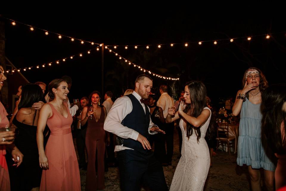 Bride & Groom partying