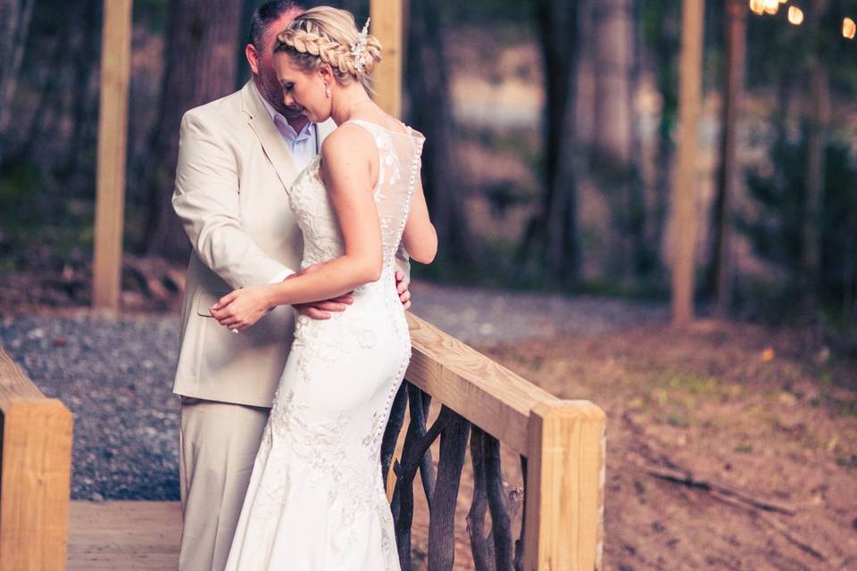 Newlyweds on the bridge