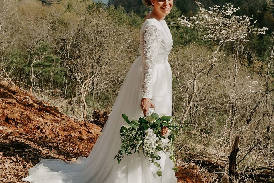 Mountain top bridal portrait