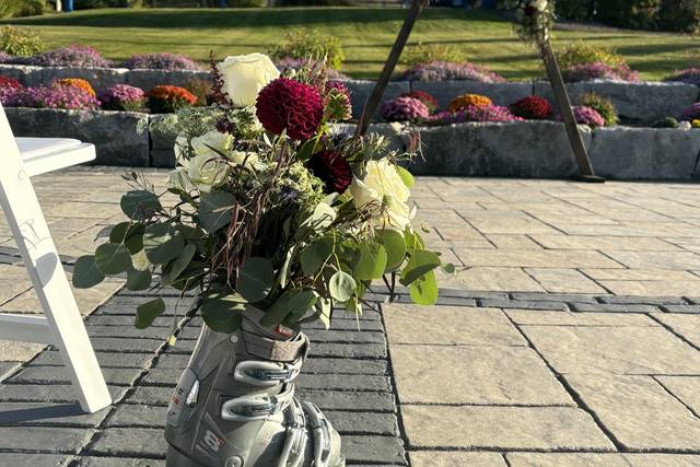 Ski boot flowers