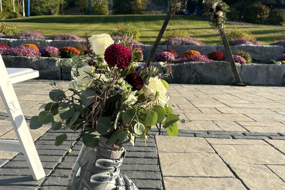 Ski boot flowers
