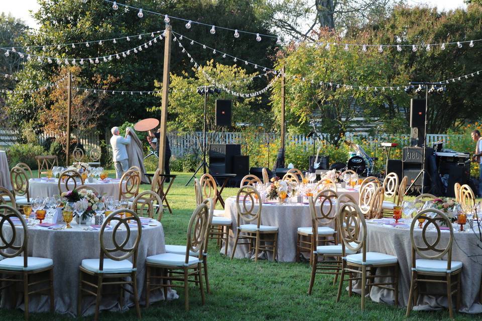 Outdoor wedding reception