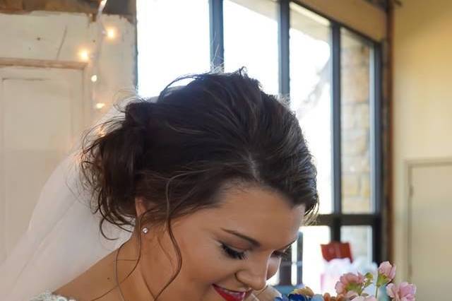 Bride and her bouquet