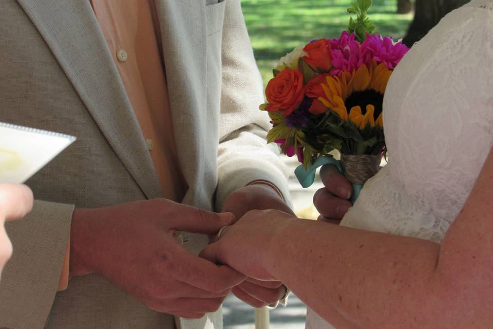 Exchanging of the wedding rings