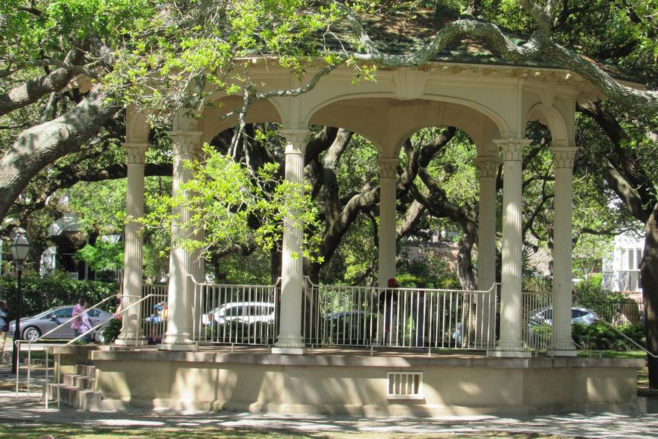 The gazebo at White Point Garden, Charleston, SC