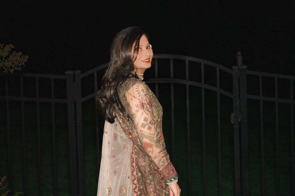 Bride in her Dholki attire