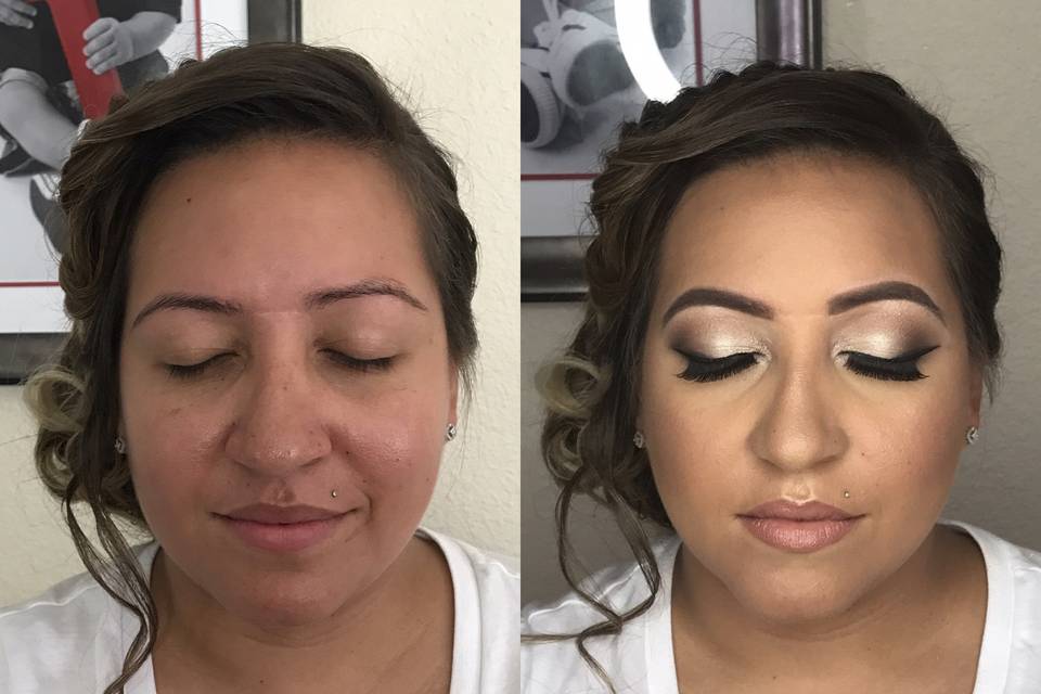 Before and after makeover